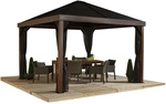 SOJAG Pavillon, quadratisch, BxHxT: 363 x 310 x 363 cm - braun