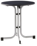 SIEGER Klapptisch &raquo;207&laquo;, LxBxH: 70 x 72 x 72 cm, Mecalit&reg;-Pro, rund - silberfarben