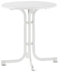 SIEGER Klapptisch &raquo;207&laquo;, LxBxH: 70 x 72 x 72 cm, Mecalit&reg;-Pro, rund - weiss