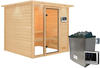 KARIBU Sauna »Jutta«, inkl. Saunaofen mit externer Steuerung, für 4 Personen...