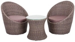 GARDEN PLEASURE Club-Set, Kunststoff, 3-teilig - braun
