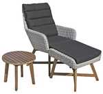 GARDEN PLEASURE Gartenm&ouml;bel &raquo;Calvia&laquo;, Holz, 3-teilig - grau