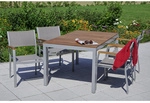 MERXX Gartenm&ouml;bel &raquo;Naxos&laquo;, 6 Sitzpl&auml;tze, Aluminium/Textil/Akazienholz - grau