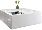 SalesFever Couchtisch, BxH: 100 x 45 cm, Mitteldichte Faserplattte/Glas - weiss