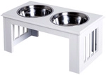 PawHut Futternapf, Edelstahl, L&auml;nge: 58,4 cm - weiss