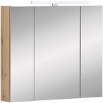 SCHILDMEYER Spiegelschrank &raquo;Duo&laquo;, BxHxT: 80 x 75 x 16 cm, 3-t&uuml;rig, eiche - braun