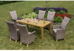 MERXX Gartenm&ouml;belset &raquo;Toskana&laquo;, 6 Sitzpl&auml;tze, Aluminium/Kunststoff/Akazienholz,