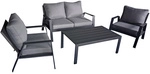 GARDEN PLEASURE Loungeset &raquo;Victoria&laquo;, 4 Sitzpl&auml;tze, inkl. Auflagen - grau