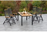 MERXX Gartenm&ouml;belset &raquo;Tilos&laquo;, 4 Sitzpl&auml;tze, Aluminium/Akazienholz - grau