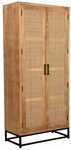 SIT Schrank &raquo;CANE&laquo;, Mangoholz/Rattan/Metall, 2-t&uuml;rig - braun