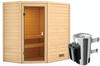 KARIBU Sauna »Jella«, inkl. Saunaofen mit integrierter Steuerung, für 4...