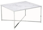 SalesFever Couchtisch, BxH: 80 x 45 cm, Metall/Glas - weiss