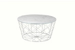SalesFever Couchtisch, BxH: 80 x 45 cm, Metall/Glas - weiss