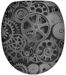 Sanilo WC-Sitz &raquo;Gears&laquo;, mit Absenkautomatik Gears, Schwarz, Oval