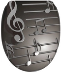 Sanilo WC-Sitz &raquo;Musical Notes&laquo;, mit Absenkautomatik Musical Note, Grau, Oval