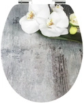 CORNAT WC-Sitz &raquo;ART OF ACRYL&laquo;, MDF, oval, mit Softclose-Funktion - grau