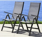 MERXX Klappstuhl &raquo;Carrara&laquo;, BxTxH: 60 x 70 x 108 cm, Aluminium/ Textil - grau