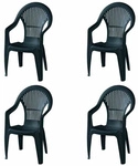 PROGARDEN Gartenm&ouml;belset &raquo;Vega&laquo;, 4er-Set, Kunststoff - gruen