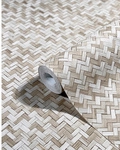 Vliestapete, &raquo;Botanica&laquo;, Fischgr&auml;tenmuster, 10,05x0,53 m, hellbeige