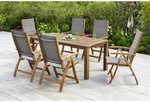 MERXX Gartenm&ouml;belset &raquo;Acapulco&laquo;, 6 Sitzpl&auml;tze, Akazienholz/Textil - grau