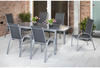 MERXX Gartenmöbelset »Amalfi«, 6 Sitzplätze, Aluminium/Textil - silberfarben