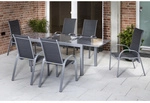 MERXX Gartenm&ouml;belset &raquo;Amalfi&laquo;, 6 Sitzpl&auml;tze, Aluminium/Textil - grau