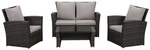 MeXo Gartenm&ouml;belset &raquo;9193&laquo;, 4-teilig, Polyrattan/Textil/Metall - silberfarben
