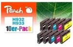 Peach 10er-Pack Tintenpatronen kompatibel zu HP No. 932, No. 933, CN057A,...