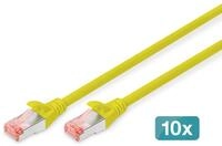 Digitus CAT 6 S-FTP Patchkabel, Cu, LSZH AWG 27/7, L&auml;nge 2 m, 10 St&uuml;ck, Gelb