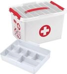 sunware&reg; Erste-Hilfe-Box the q-line 22,0 l - 40,0 x 30,0 x 26,0 cm wei&szlig;/rot