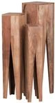 WOHNLING WL1.565 Beistelltisch (3er Set) Massiv-Holz Akazie 25 cm x 25 cm x 100...