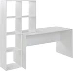 WOHNLING WL6.391 Schreibtisch mit Regal Wei&szlig; 170 cm x 59 cm x 144 cm