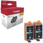 Canon Original CLI-36 color Druckerpatronen 2er-Pack - cyan magenta gelb