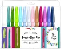 Pentel Brush-Pen-Set Mehrfarbig 0.35 mm