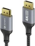 Sonero DisplayPort auf DisplayPort Kabel - 4K60 - grau/schwarz - 1,00m