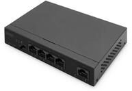 Digitus 4+1-Port Gigabit PoE Netzwerkswitch, Desktop, unmanaged, 1 Uplink Port RJ45,