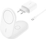 Belkin BoostCharge 15W 2-in-1 Ladestation mit Qi2, wei&szlig;