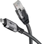 goobay USB C 3.1/RJ45 CAT 6 Kabel 10,0 m grau, schwarz, 1 St.