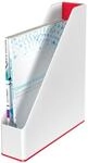 LEITZ Stehsammler WOW Duo Colour Polystyrol perlwei&szlig;/rot , DIN A4
