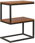 WOHNLING WL5.207 Beistelltisch AKOLA S-Form Sheesham 30 cm x 45 cm x 60 cm