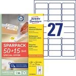 AVERY Zweckform Etiketten 63,5 x 29,6 mm, wei&szlig;