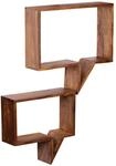 WOHNLING WL1.529 Wandregal MUMBAI (2er Set) Massiv-Holz Sheesham 50 cm x 13 cm...
