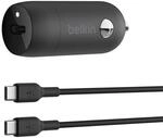 Belkin BoostCharge 30 W USB-C Kfz-Ladeger&auml;t, schwarz
