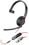 Poly Blackwire 5210 Monaural USB-C-Headset +3,5-mm-Stecker +USB-C/A-Adapter