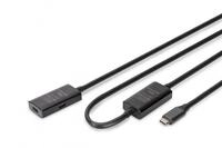 Digitus Aktives USB 3.2 Gen1 5G Verl&auml;ngerungskabel, USB-C - USB-C, 10m