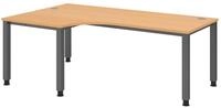 HAMMERBACHER VQS82/6/G h&ouml;henverstellbarer Schreibtisch 68,5 - 81 cm Buche / grafit