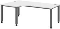 HAMMERBACHER VQS82/W/G h&ouml;henverstellbarer Schreibtisch 68,5 - 81 cm wei&szlig; / grafit