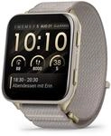 Garmin Venu&reg; X1 Smartwatch, Softgold mit Titanr&uuml;ckseite und ComfortFit-Nylonarmband