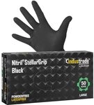 Industrade&reg; Einmalhandschuhe Nitril&reg; StellarGrip Black M, schwarz