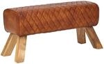 WOHNLING WL6.089 Sitzbank Echtleder / Massivholz 89x46x35 cm